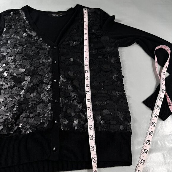 BCBGMaxazria Cardigan Sequins Women Button Front Evening Long Sleeve Sweater - Picture 7 of 16